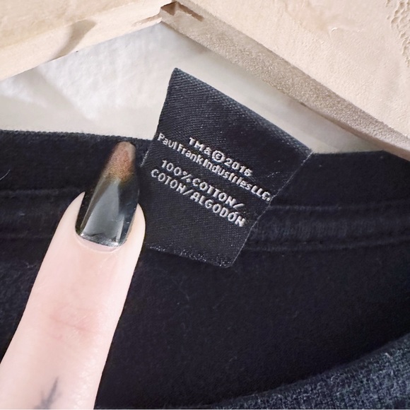 Paul Frank Mens Julius Monkey Face Tshirt Americana Flag Logo Black - Picture 5 of 7